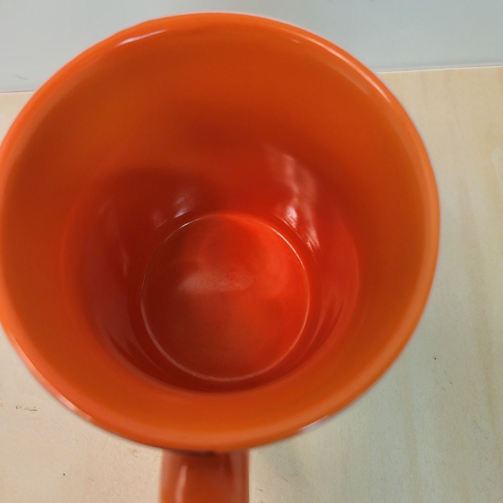 Vibrant Swirl Tie Dye Ceramic Coffee Mug Orange Interior Dishwasher Safe - Picture 5 of 7